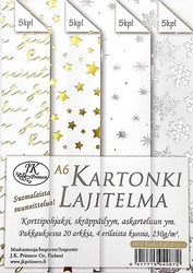 Kartonkilajitelma Joulu kulta/hopeafolio, A6