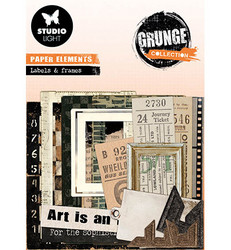 Studio Light Grunge Collection Paper Elements -leikekuvat Labels & Frames