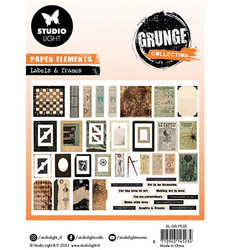 Studio Light Grunge Collection Paper Elements -leikekuvat Labels & Frames
