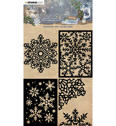 Studio Light Jenine's Vintage Christmas -sapluuna Snowflake ATC Backgrounds