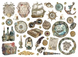 Stamperia leikekuvat Songs of the Sea, Ship and Treasures