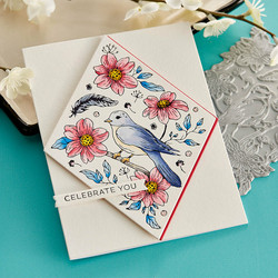 Spellbinders Press Plate Diamond Aviary -levy