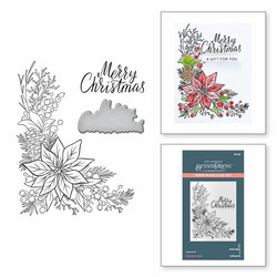 Spellbinders Press Plate Poinsettia Corner -levy & stanssi