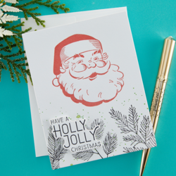 Spellbinders Press Plate Holly Jolly Santa -levy & stanssi