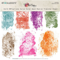 49 and Market Rub-Ons siirtokuvat ARToptions Spice, Color Wash, 12