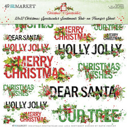 49 and Market Rub-Ons siirtokuvat Christmas Spectacular Sentiments 12