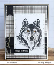 Whimsy Stamps Wolf Head -leimasin
