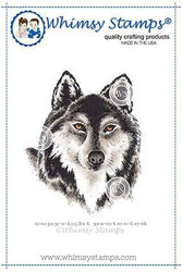 Whimsy Stamps Wolf Head -leimasin