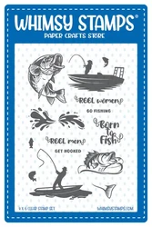 Whimsy Stamps Born to Fish -leimasin