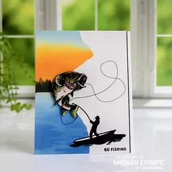 Whimsy Stamps Born to Fish -leimasin