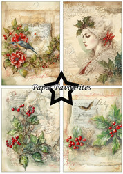 Paper Favourites Vintage Holly -paperipakkaus, A5