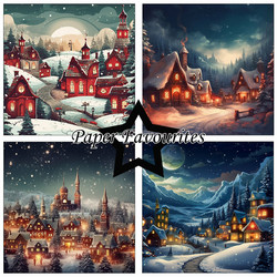 Paper Favourites Winter Village -paperipakkaus, 15 x 15 cm