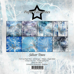 Paper Favourites Silver Trees -paperipakkaus, 15 x 15 cm