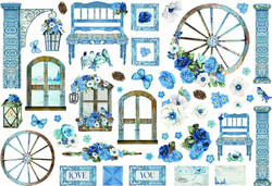 Stamperia leikekuvat Blue Land Ephemera
