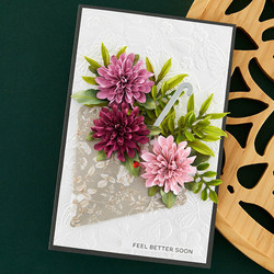 Spellbinders stanssi Pom Pom Dahlia and Ladybugs