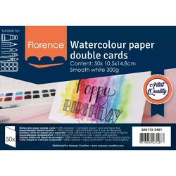 Florence Watercolour Paper, Smooth -korttipohjat, A6, 300 g