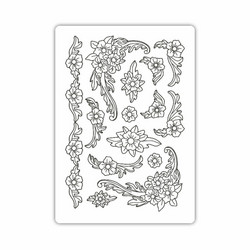 Stamperia Precious -muotti Flower Corners, A5