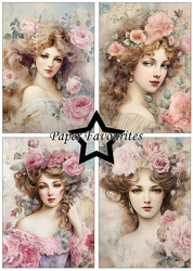 Paper Favourites Vintage Ladies, Rose -paperipakkaus, A5