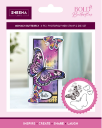 Crafter's Companion Bold Butterflies leimasin- ja stanssisetti Monarch Butterfly