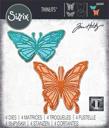 Sizzix Thinlits by Tim Holtz stanssi Vault Scribbly Butterfly