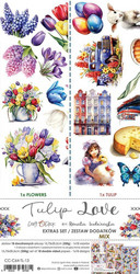 Craft O'clock paperipakkaus Tulip Love, Mix, Extras To Cut, 6