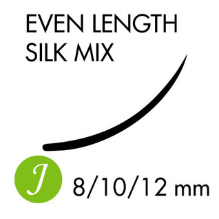 EVEN Length Silk Mix - 10-12-14mm - J-curl - 0,20mm