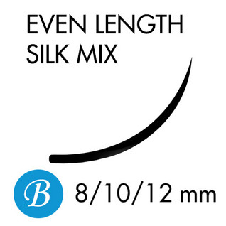 EVEN Length Silk Mix - 10-12-14mm - B-curl - 0,18mm