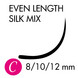 Ripsikuidut - Mixed Silk - 10-12-14mm - C-kaari - 0,18mm