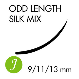 ODD Length Silk Mix - 9-11-13mm - J-curl - 0,15mm