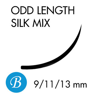 Ripsikuidut - Mixed Silk - 9-11-13mm - B-kaari - 0,15mm