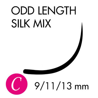 Ripsikuidut - Mixed Silk - 9-11-13mm - C-kaari - 0,20mm