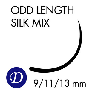 ODD Length Silk Mix - 9-11-13mm - D-curl - 0,15mm