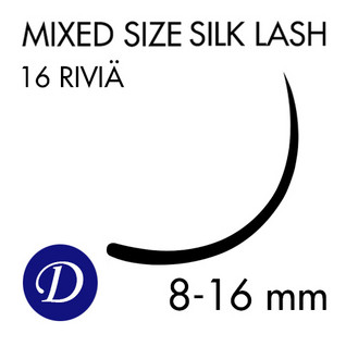Mixed Size Silk Lash - 8-16mm - D-curl - 0,15mm
