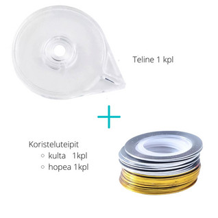 Koristeluteipit & Teline - Kulta ja Hopea