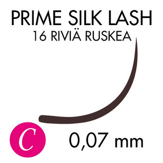 Ripsikuidut Prime Silk, C-kaari 0,07 mm, ruskea 7 mm