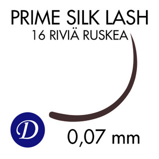 Ripsikuidut Prime Silk, D-kaari 0,07 mm, ruskea 8 mm