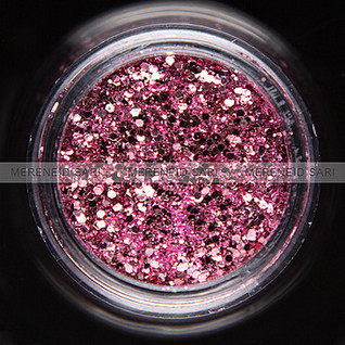 Glitter - Hexi-mixed sizes - Pink - 3g