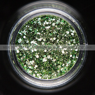 Glitter - Hexi-mixed sizes - Light Green - 3g