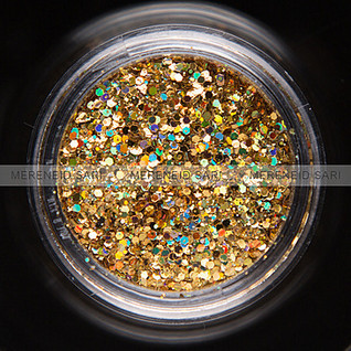 Glitter - Hexi-mixed sizes - Neon Golden - 3g