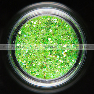 Glitter - Hexi-mixed sizes - Rainbow Light Green - 3g