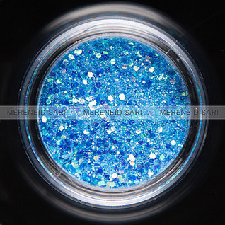 Glitter - Hexi-mixed sizes - Rainbow Dark Blue - 3g