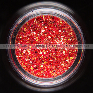 Glitteri - Hexi-mixed sizes - Shining Bright Red - 3g