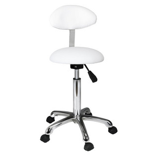 Half-sphere stool with oval backrest - white - PRACTI+