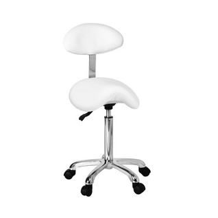 Saddle-shaped Stool With Oval Backrest ORGANIC+