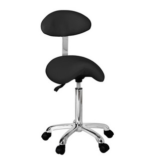 Saddle-shaped Stool With Oval Backrest ORGANIC+