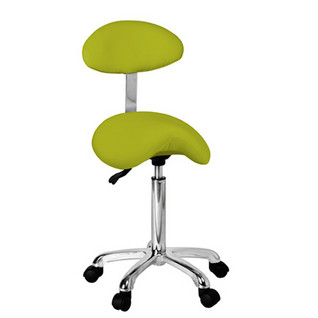 Saddle-shaped stool with oval backrest ORGANIC +