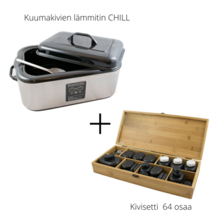 Kivilämmitin CHILL ja Kuumakivisetti (64 kpl)