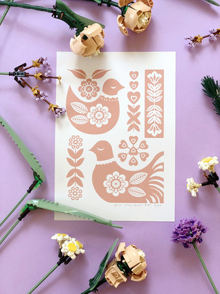 Lovebirds roosa A4