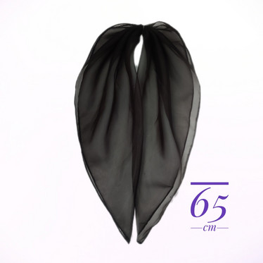 Sifonkihuivi, musta,  65cm + Huivihetki-loru