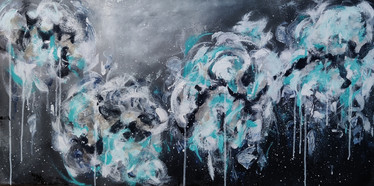 Abstrakti maalaus 'See it in your dreams' 100*50cm